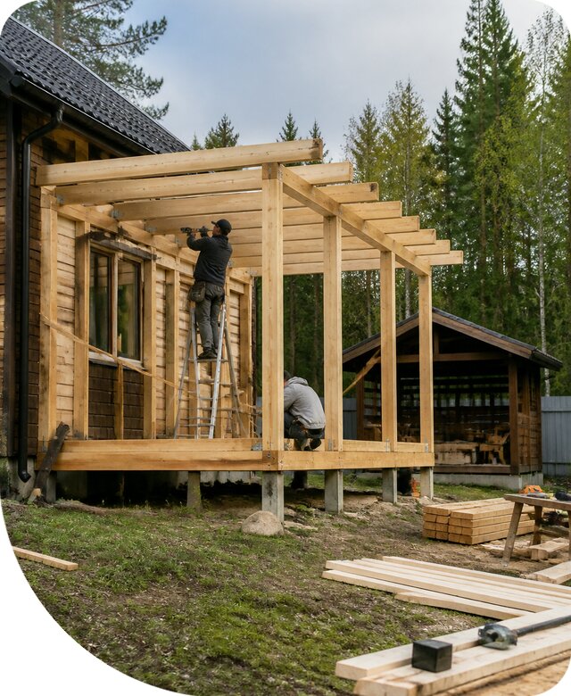 Строительство пристроек и построек на участке в Вичуге